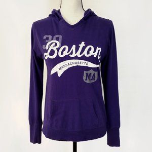 Purple Boston Massachusetts Lightweight Hoodie Sweater